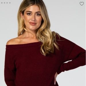 Burgundy Maternity Sweater worn once Pinkblush